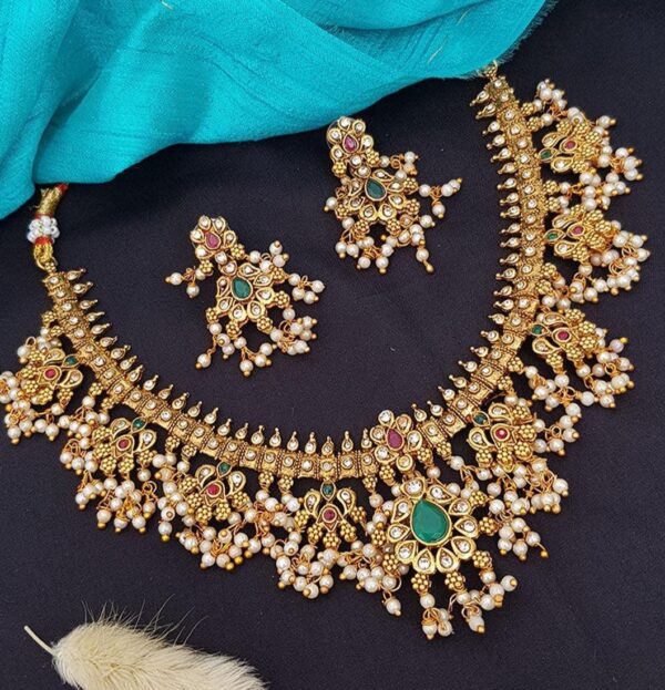 Multicolor stones Guttapusalu necklace - Image 3