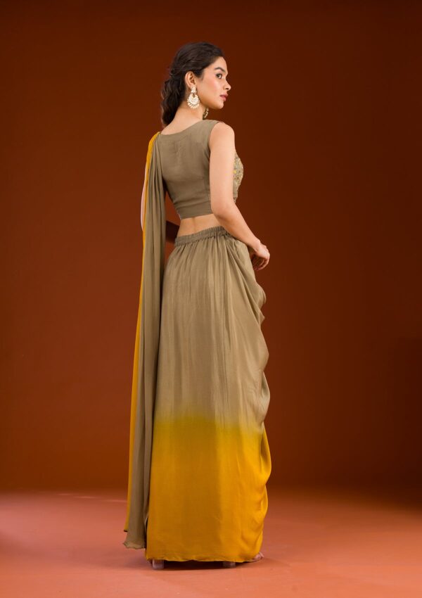 Beige Cutdana Georgette Readymade Salwar Suit - Image 2
