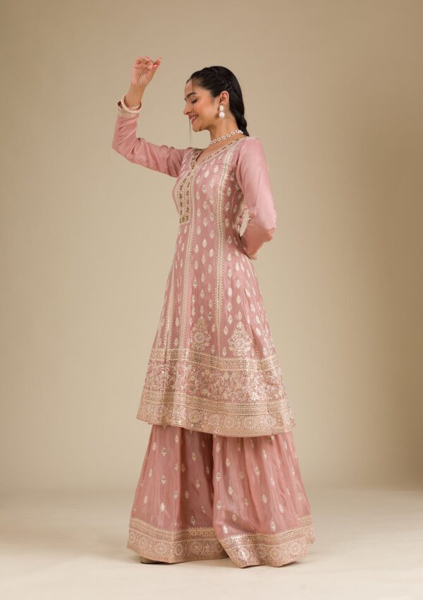 Light Brown Gotapatti Tissue Readymade Salwar Suit