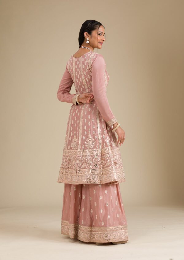 Light Brown Gotapatti Tissue Readymade Salwar Suit - Image 2