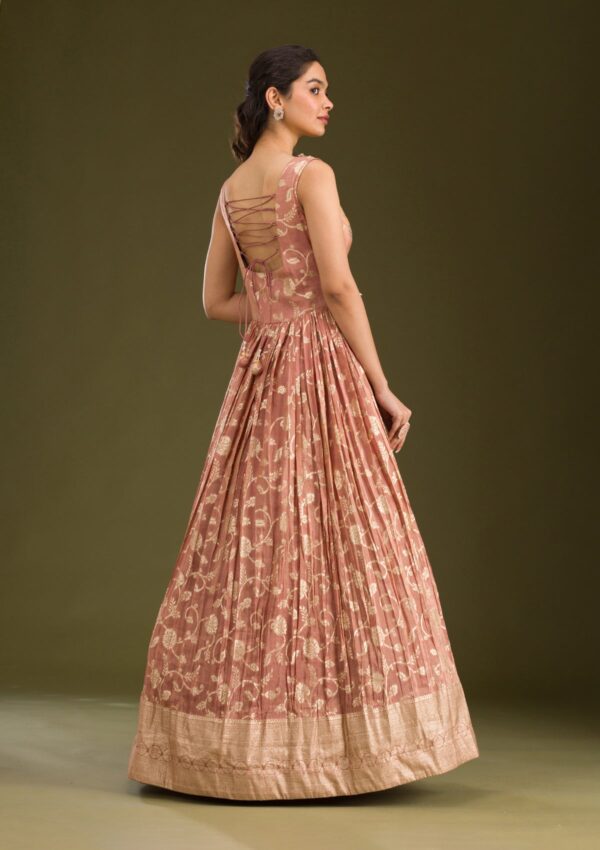 Onion Pink Zariwork Tissue Readymade Salwar Suit - Image 2